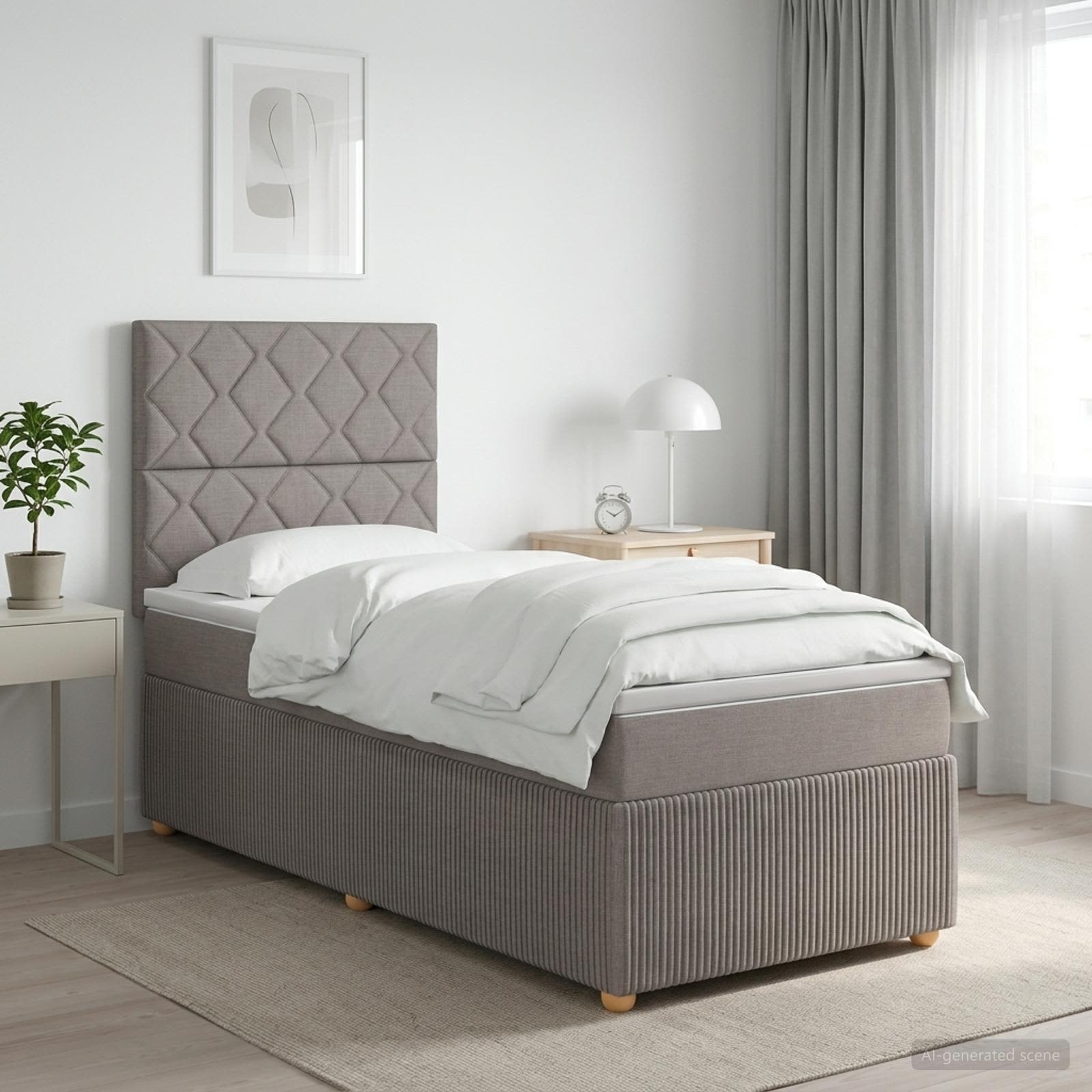 vidaXL Łóżko z box spring LED z materacem Ciemnoszary 80 x 200 cm