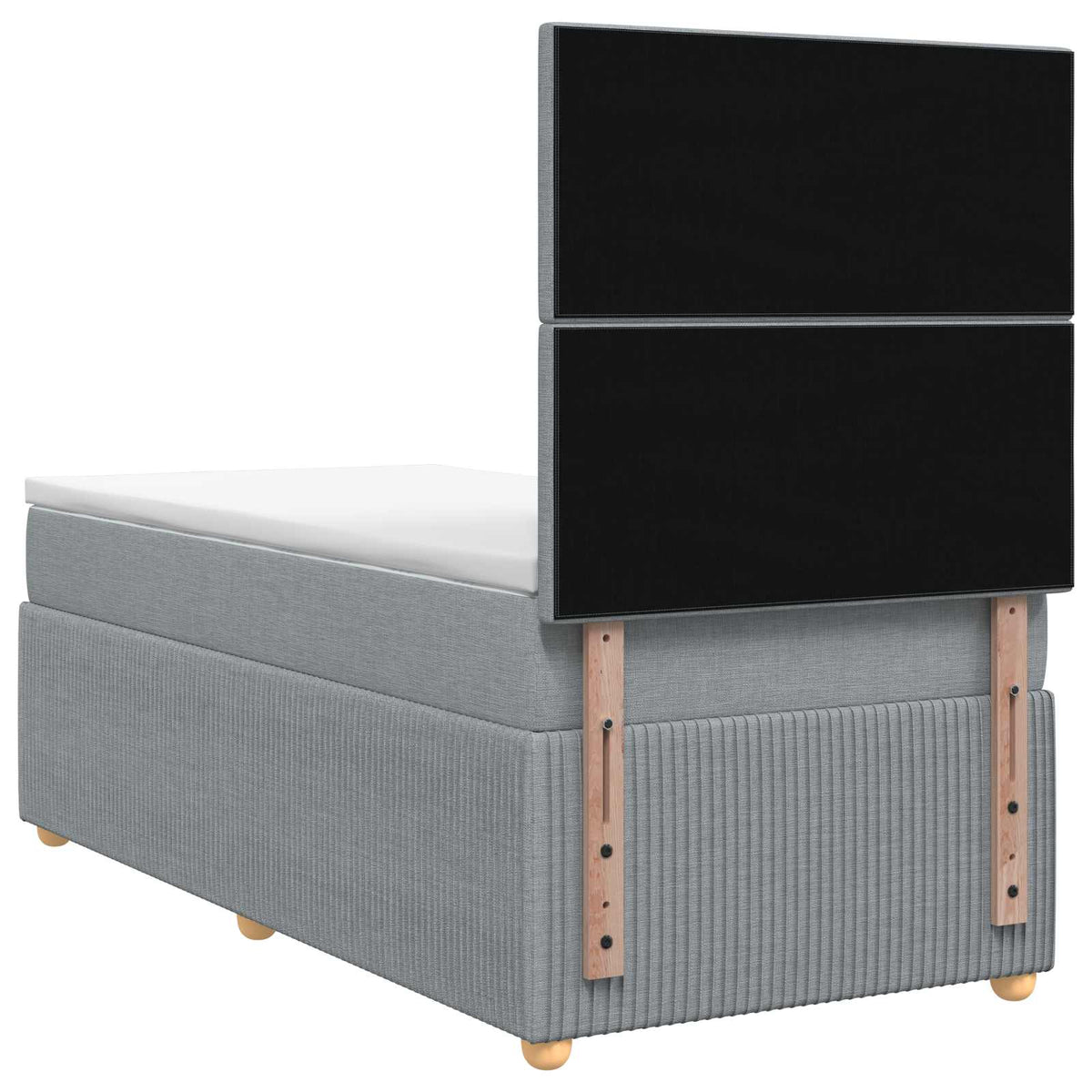 vidaXL Łóżko z box spring LED z materacem jasnoszary 90 x 190 cm