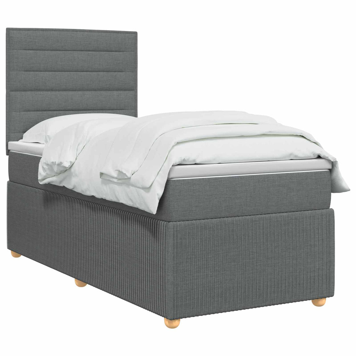 vidaXL Łóżko z box spring LED z materacem ciemnoszary 90 x 190 cm