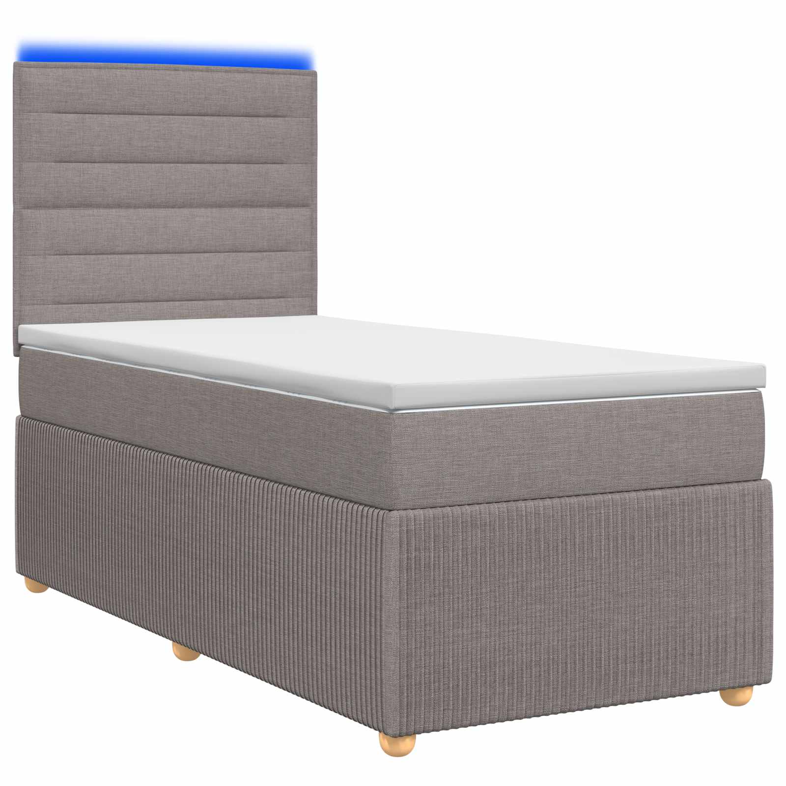 vidaXL Łóżko z box spring LED z materacem Ciemnoszary 90 x 190 cm