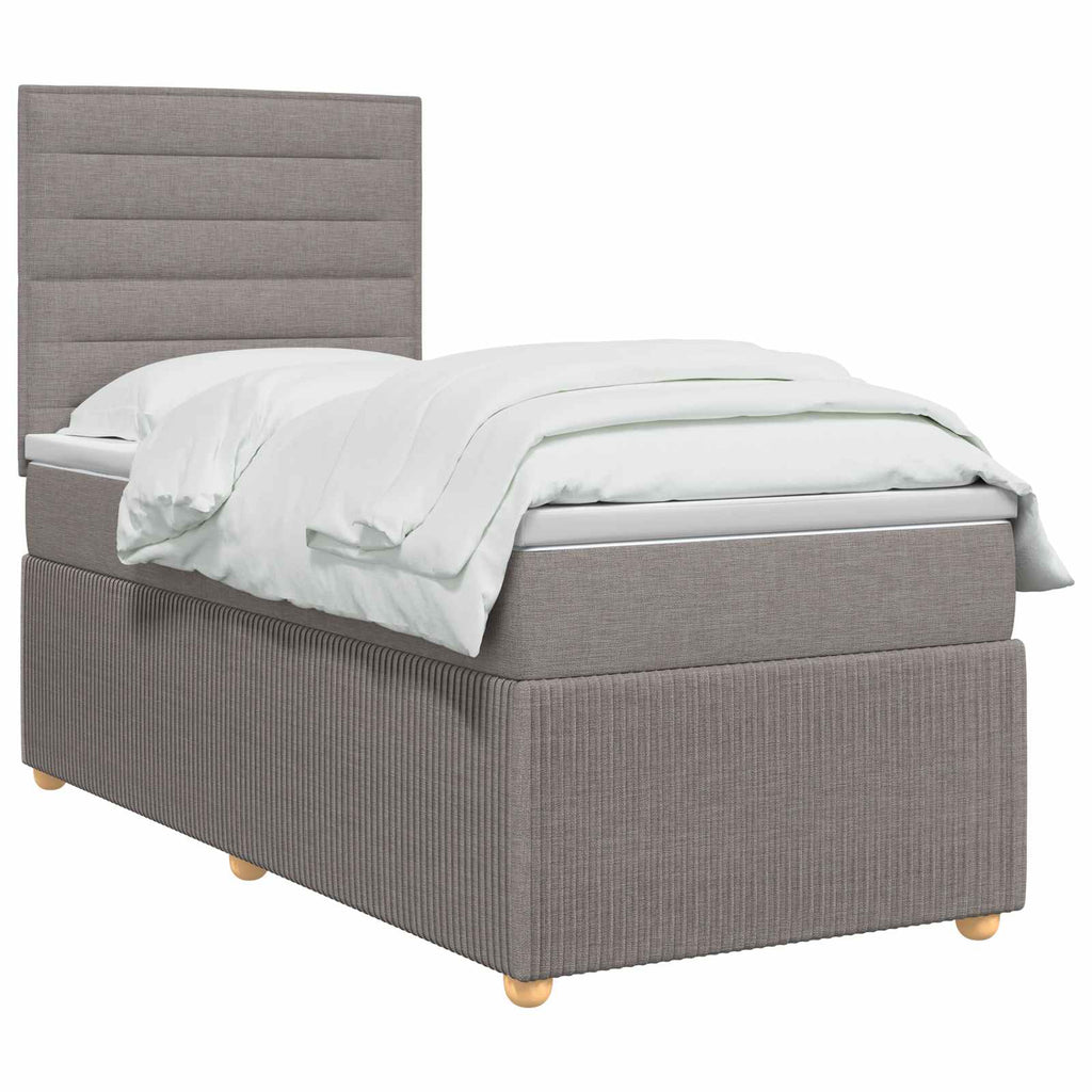vidaXL Łóżko z box spring LED z materacem Ciemnoszary 90 x 190 cm