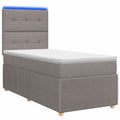 vidaXL Łóżko z box spring LED z materacem Ciemnoszary 90 x 190 cm