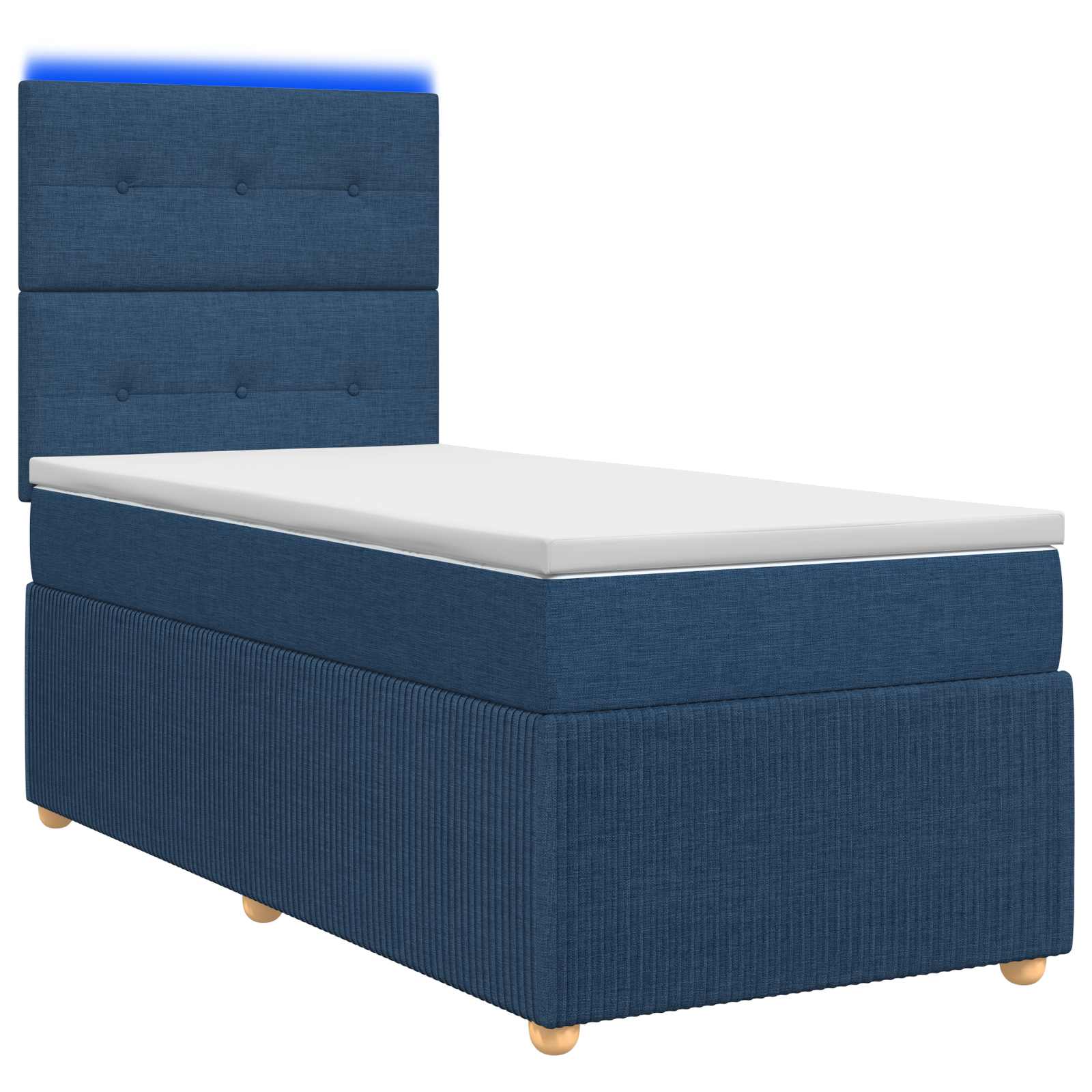 vidaXL Łóżko z box spring LED z materacem niebieski 90 x 190 cm
