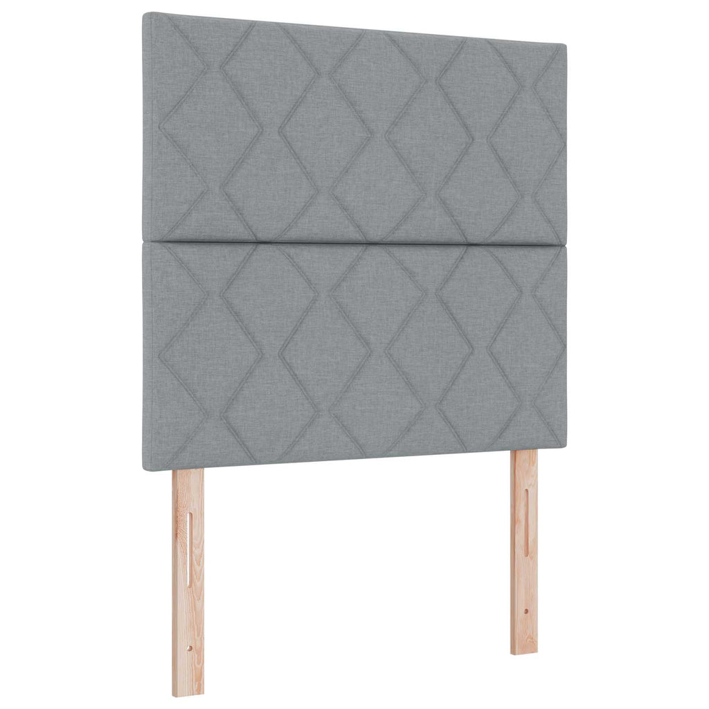 vidaXL Łóżko z box spring LED z materacem jasnoszary 90 x 190 cm