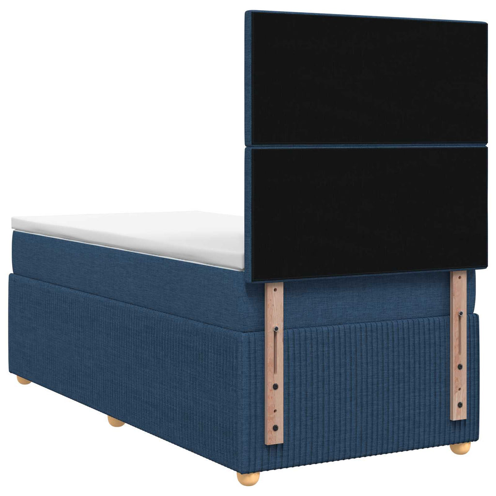 vidaXL Łóżko z box spring LED z materacem niebieski 90 x 190 cm