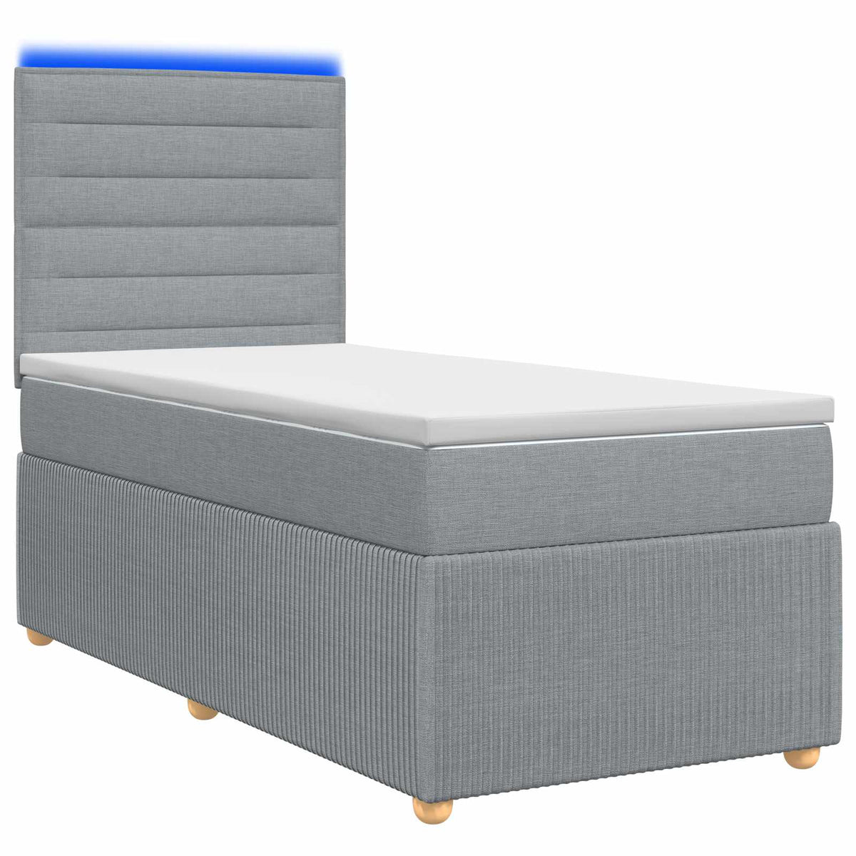 vidaXL Łóżko z box spring LED z materacem jasnoszary 90 x 200 cm