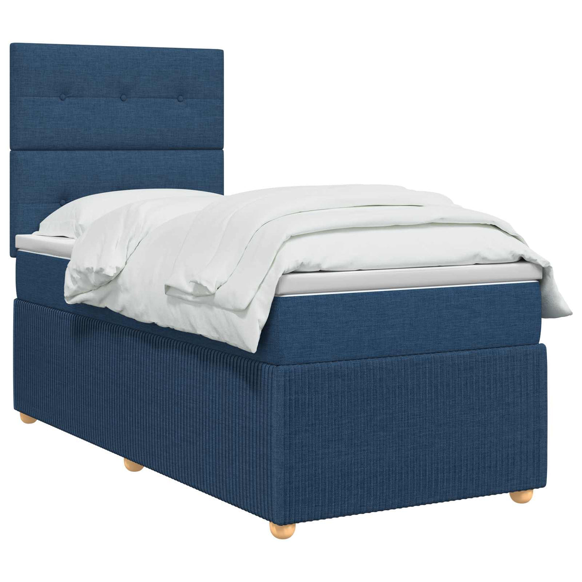 vidaXL Łóżko z box spring LED z materacem niebieski 90 x 200 cm