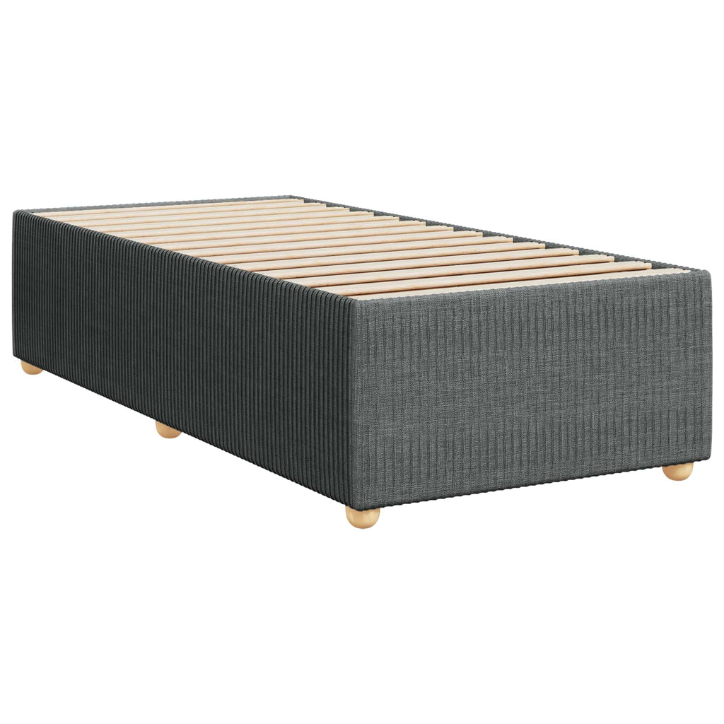 vidaXL Łóżko z box spring LED z materacem ciemnoszary 90 x 200 cm
