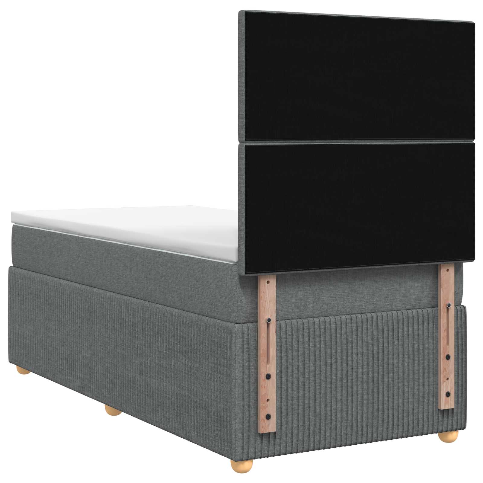 vidaXL Łóżko z box spring LED z materacem ciemnoszary 90 x 200 cm