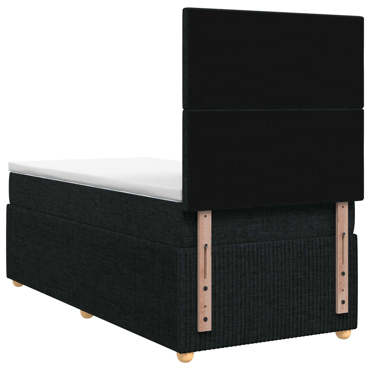 vidaXL Łóżko z box spring LED z materacem Czarny 90 x 200 cm tkanina
