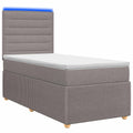 vidaXL Łóżko z box spring LED z materacem Ciemnoszary 100 x 200 cm