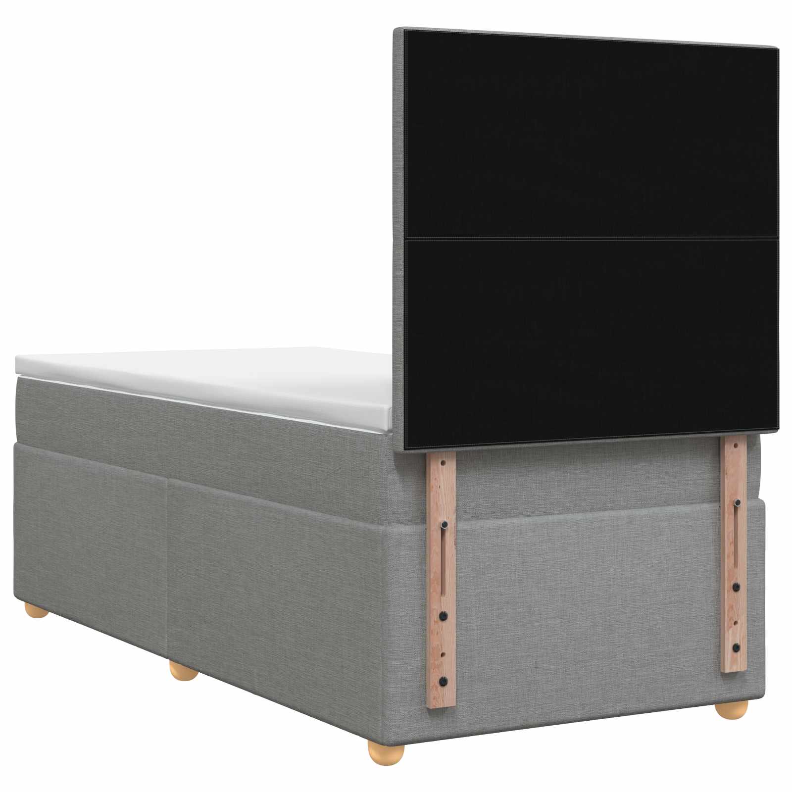 vidaXL Łóżko z box spring LED z materacem jasnoszary 100 x 200 cm