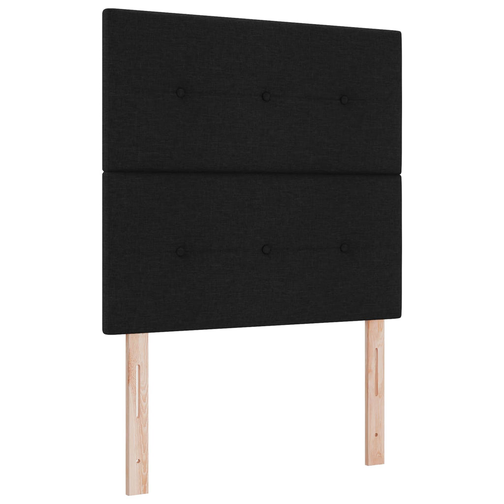vidaXL Łóżko z box spring LED z materacem Czarny 100 x 200 cm tkanina