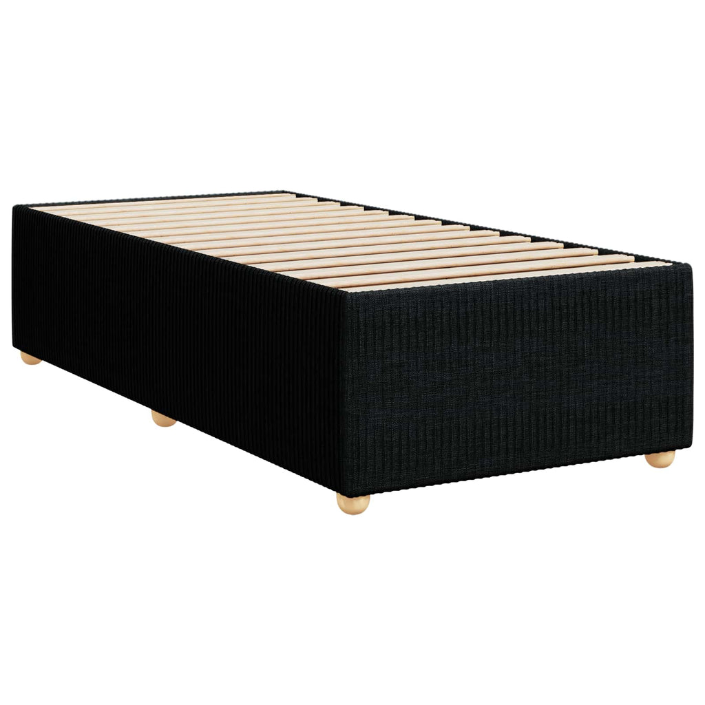 vidaXL Łóżko z box spring LED z materacem Czarny 100 x 200 cm tkanina