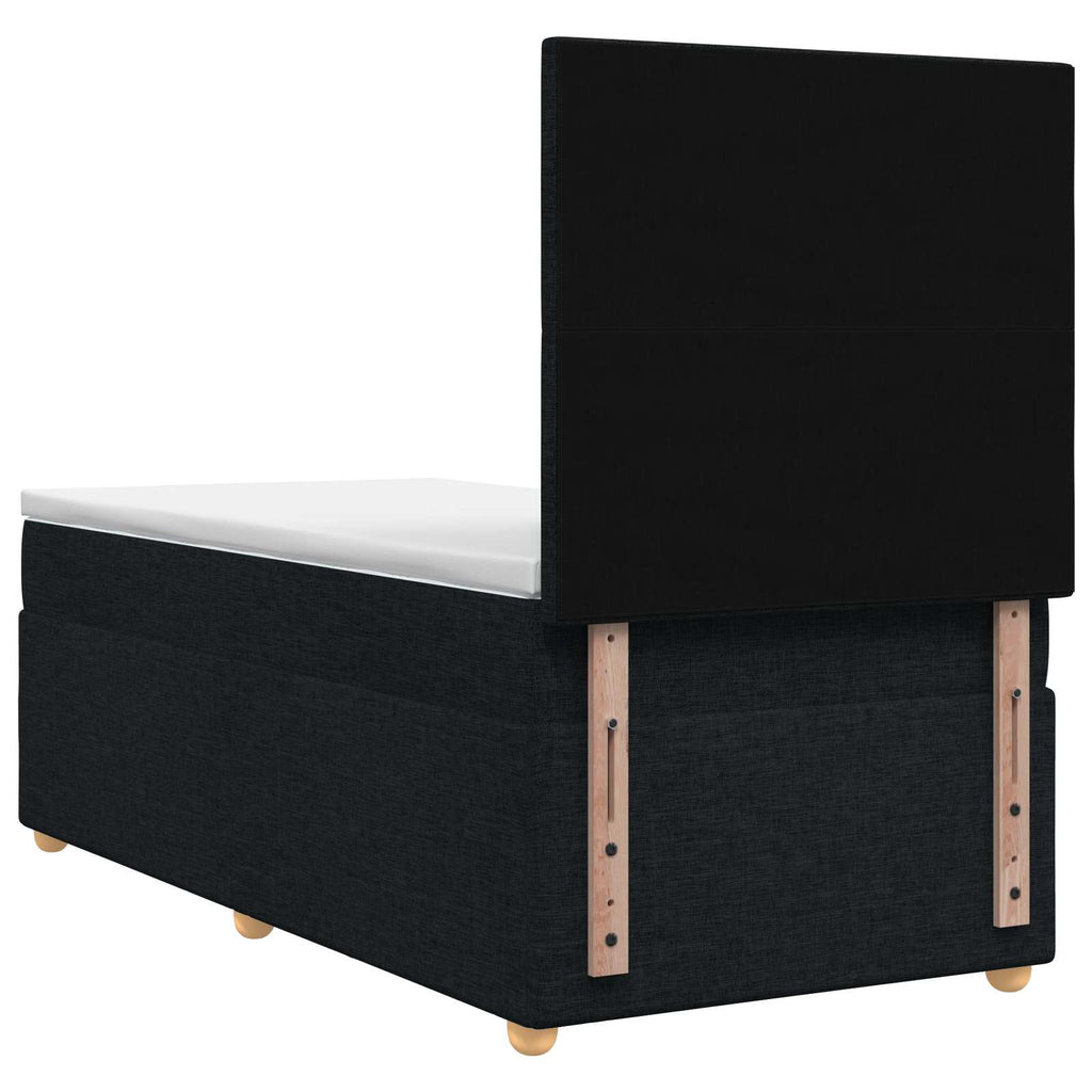 vidaXL Łóżko z box spring LED z materacem Czarny 100 x 200 cm tkanina