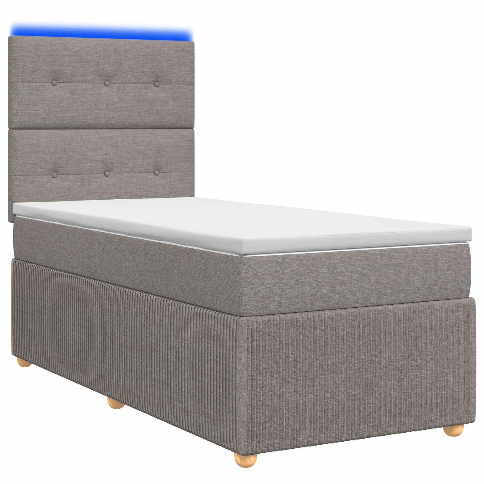 vidaXL Łóżko z box spring LED z materacem Ciemnoszary 100 x 200 cm