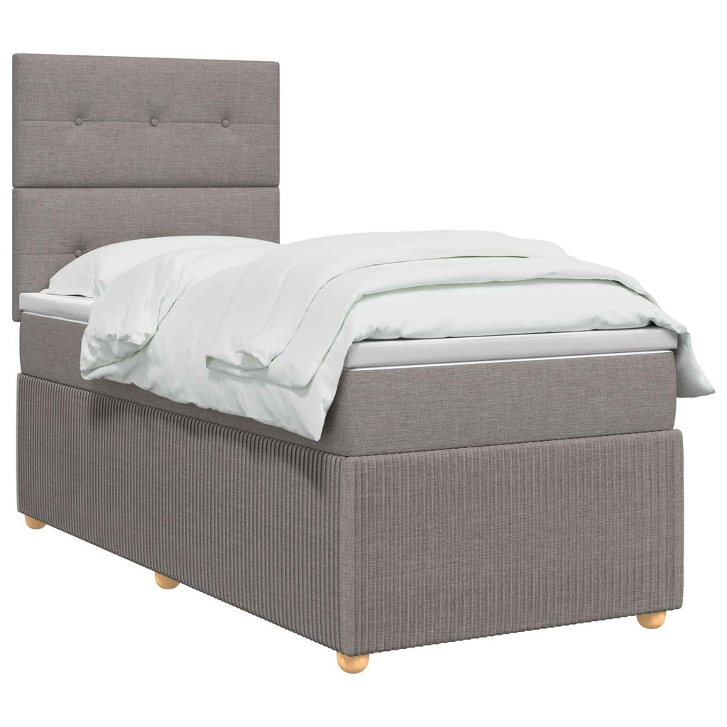 vidaXL Łóżko z box spring LED z materacem Ciemnoszary 100 x 200 cm