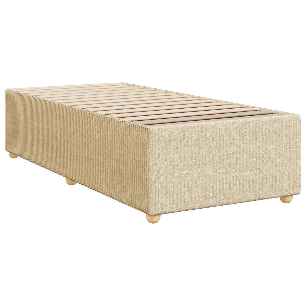 vidaXL Łóżko z box spring LED z materacem kremowy 100 x 200 cm tkanina