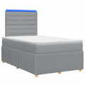vidaXL Łóżko z box spring LED z materacem jasnoszary 120 x 190 cm