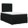 vidaXL Łóżko z box spring LED z materacem Czarny 120 x 190 cm tkanina