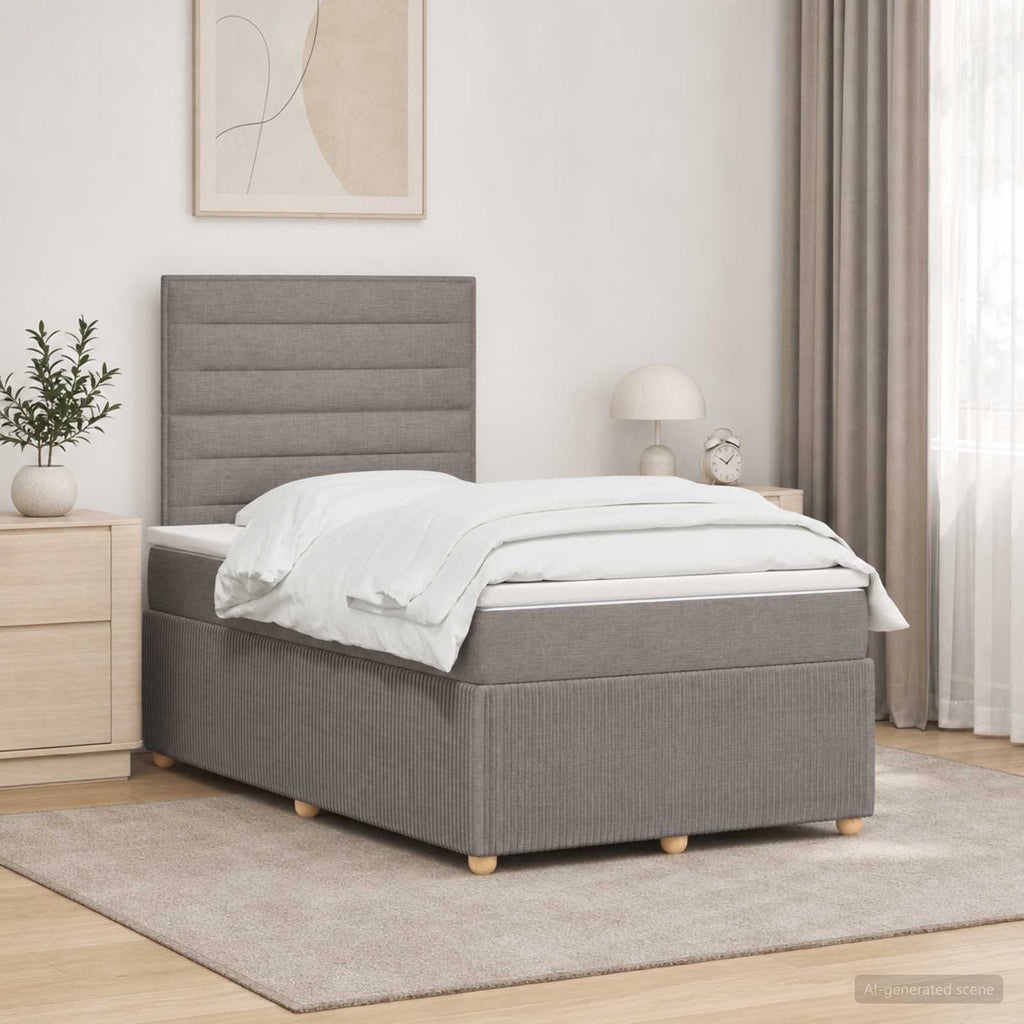 vidaXL Łóżko z box spring LED z materacem Ciemnoszary 120 x 190 cm