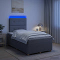vidaXL Łóżko z box spring LED z materacem jasnoszary 120 x 190 cm
