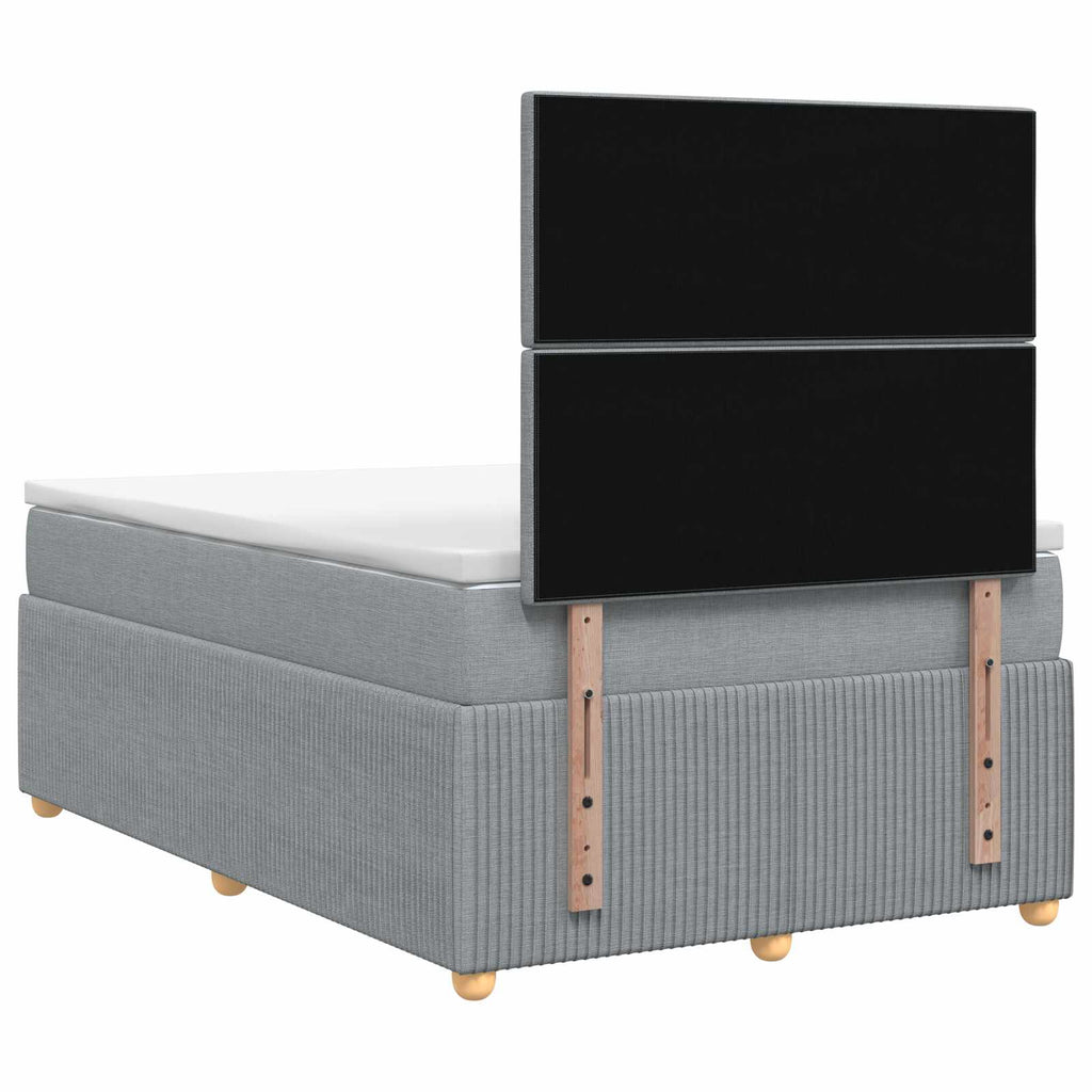 vidaXL Łóżko z box spring LED z materacem jasnoszary 120 x 190 cm