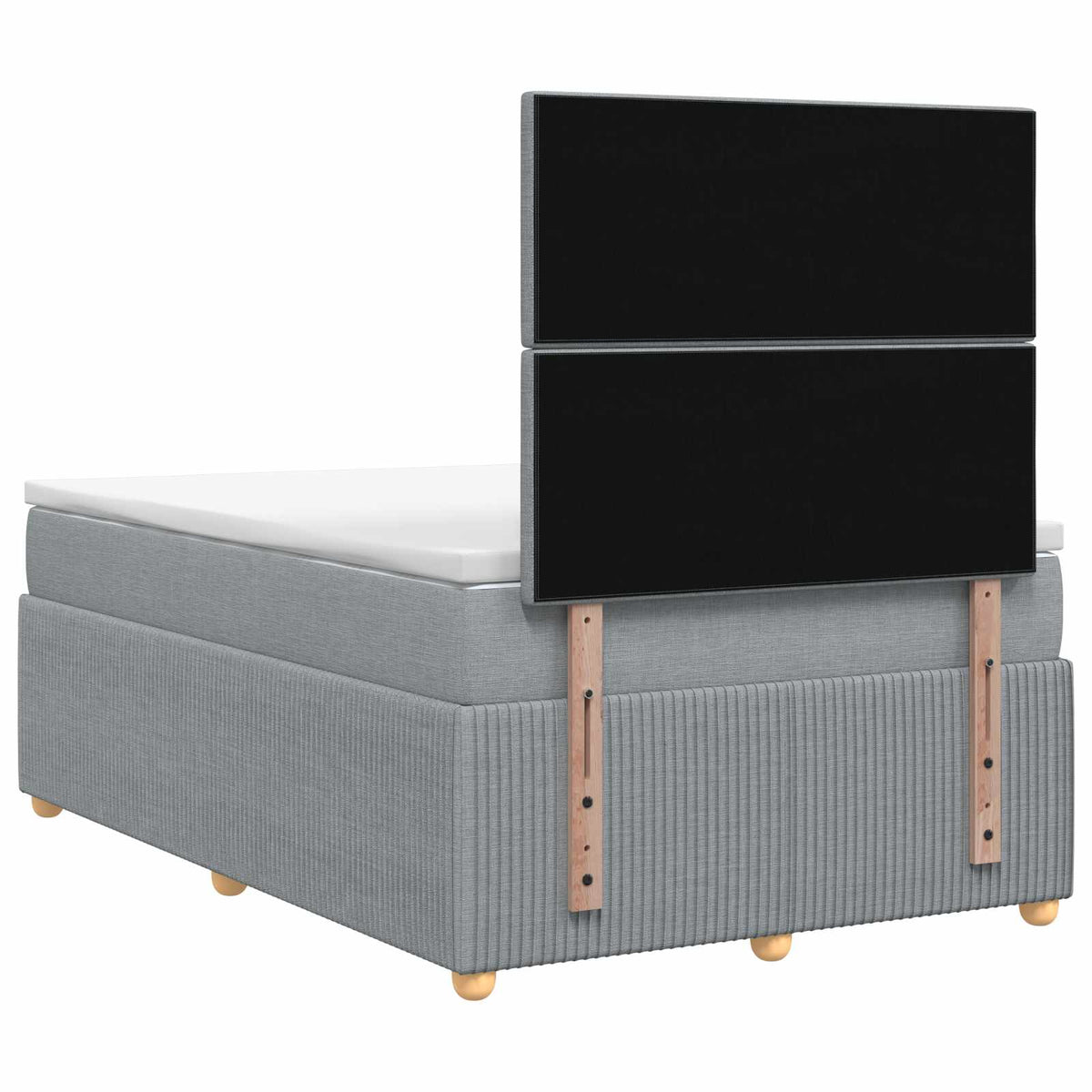 vidaXL Łóżko z box spring LED z materacem jasnoszary 120 x 190 cm