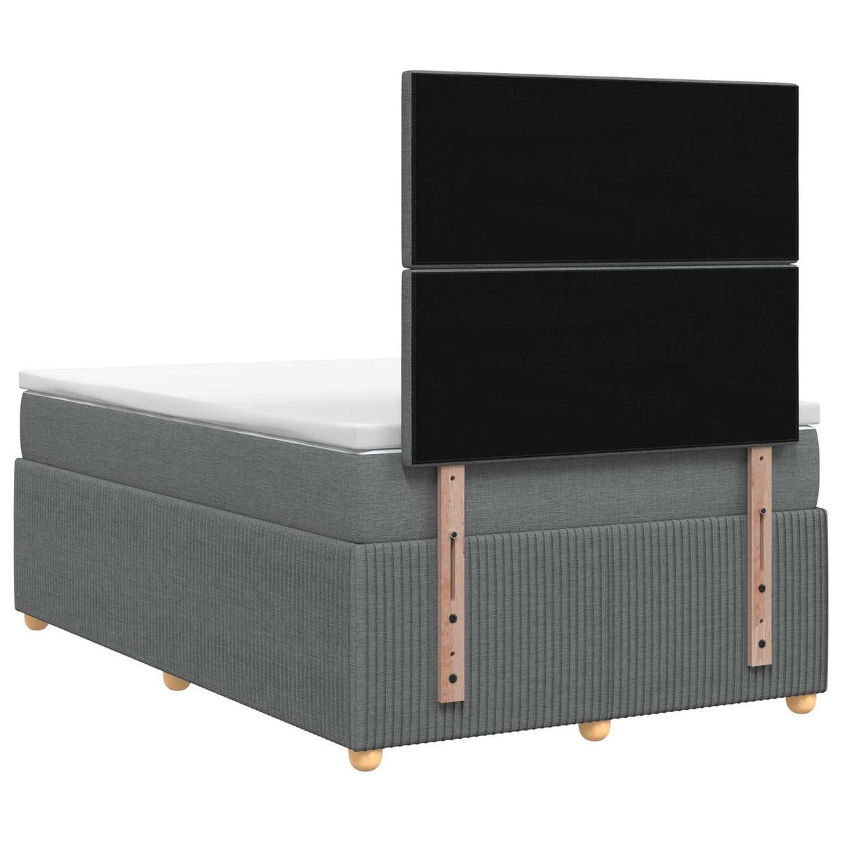 vidaXL Łóżko z box spring LED z materacem ciemnoszary 120 x 190 cm