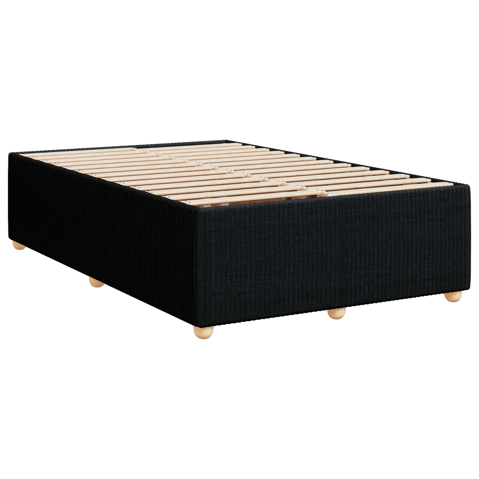 vidaXL Łóżko z box spring LED z materacem Czarny 120 x 190 cm tkanina