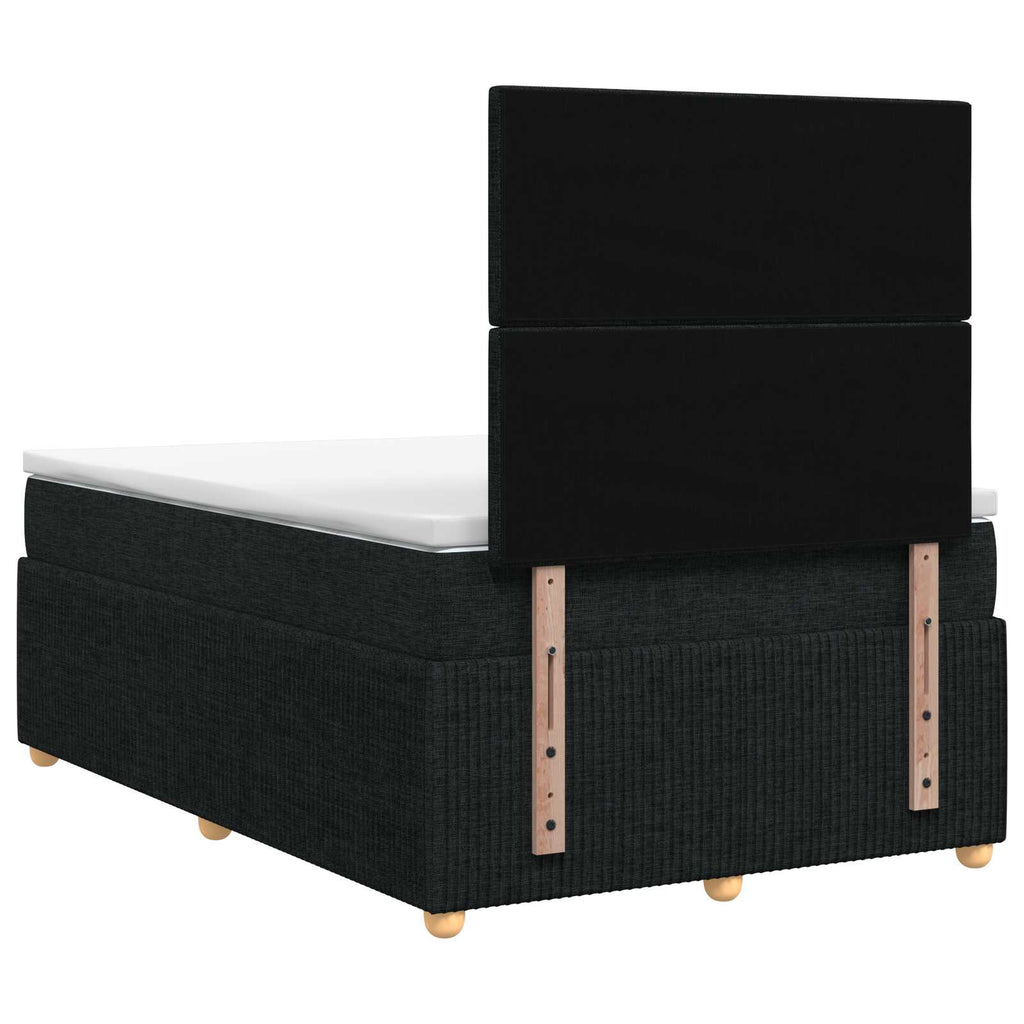 vidaXL Łóżko z box spring LED z materacem Czarny 120 x 190 cm tkanina