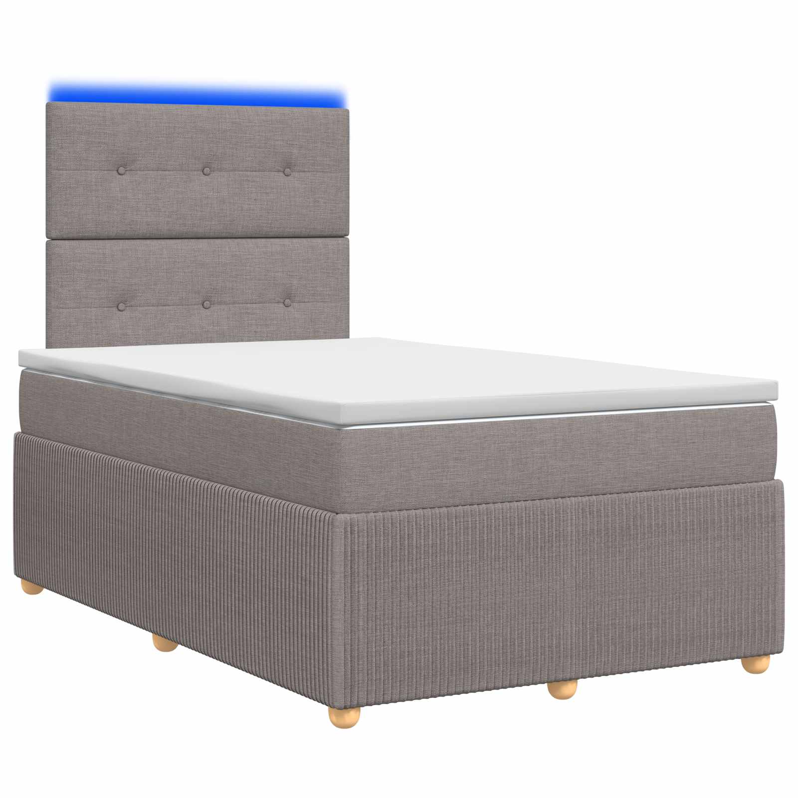 vidaXL Łóżko z box spring LED z materacem Ciemnoszary 120 x 190 cm