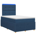 vidaXL Łóżko z box spring LED z materacem niebieski 120 x 190 cm