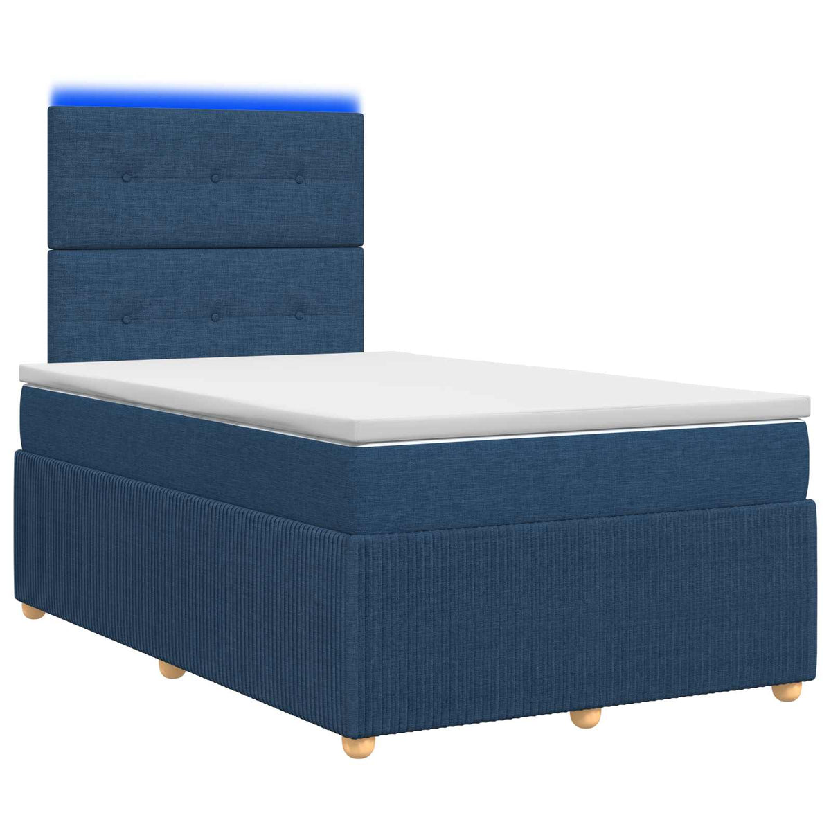 vidaXL Łóżko z box spring LED z materacem niebieski 120 x 190 cm