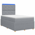 vidaXL Łóżko z box spring LED z materacem jasnoszary 120 x 190 cm