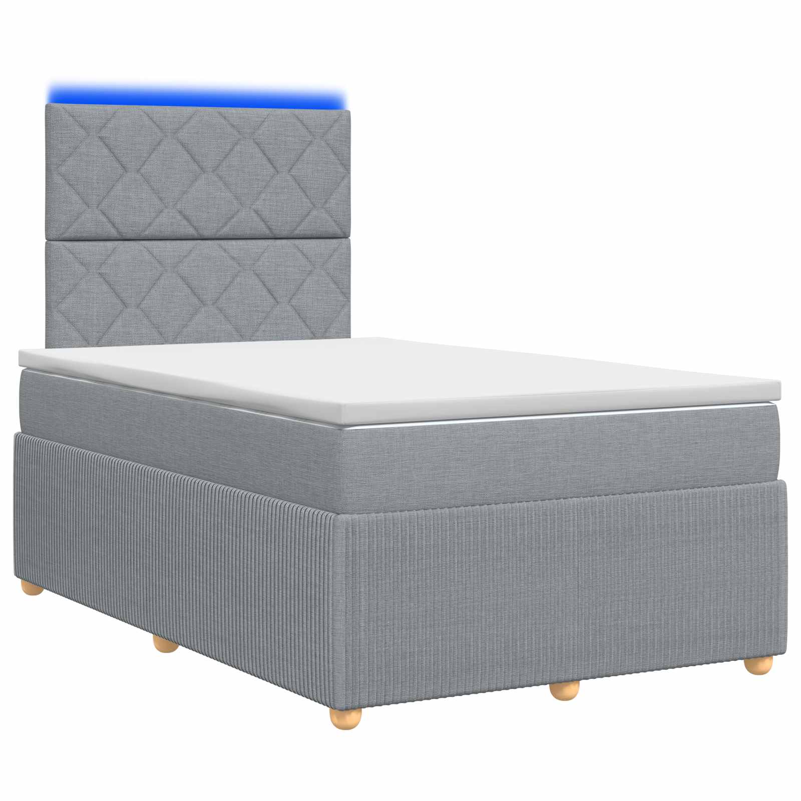 vidaXL Łóżko z box spring LED z materacem jasnoszary 120 x 190 cm