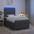 vidaXL Łóżko z box spring LED z materacem ciemnoszary 120 x 200 cm