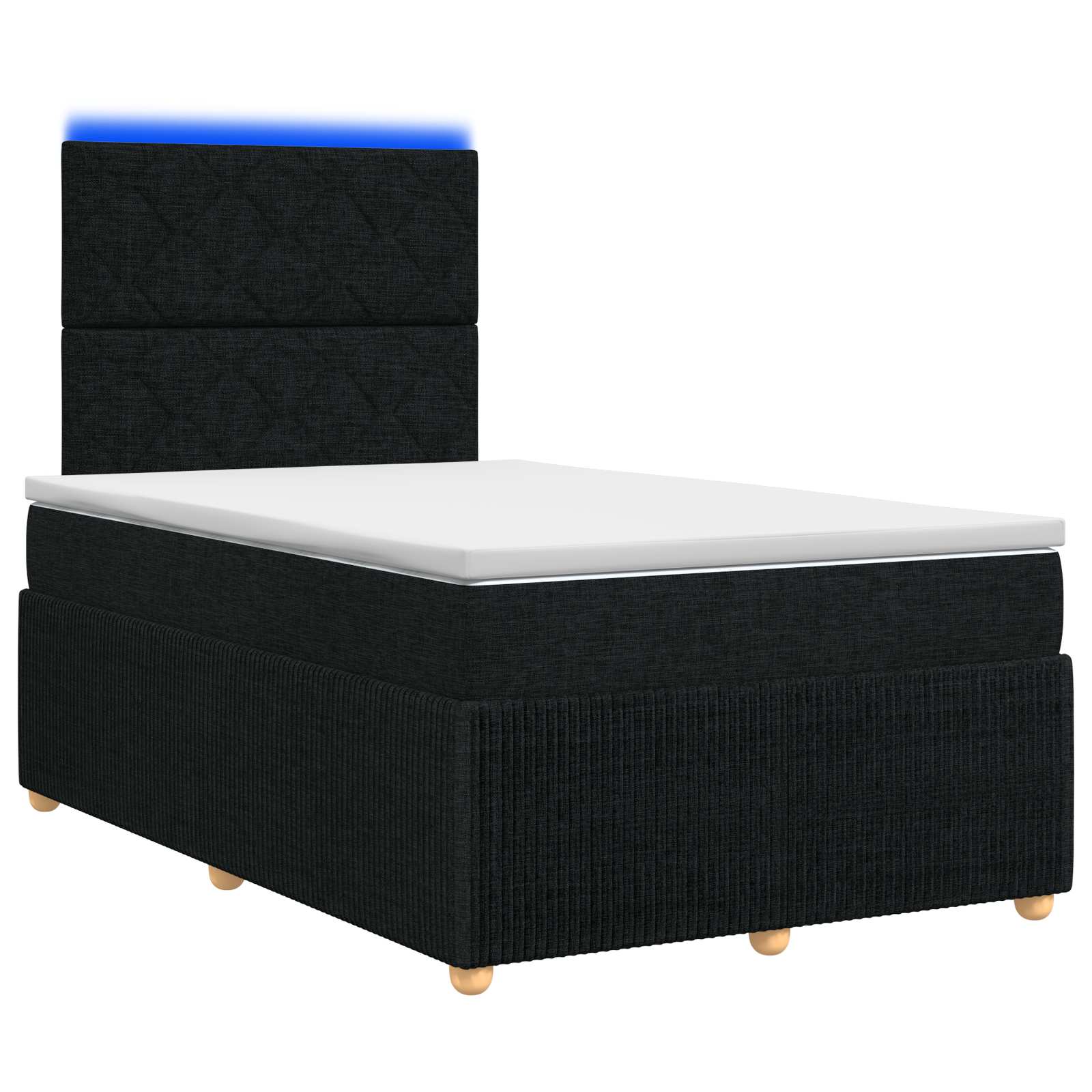vidaXL Łóżko z box spring LED z materacem Czarny 120 x 190 cm tkanina