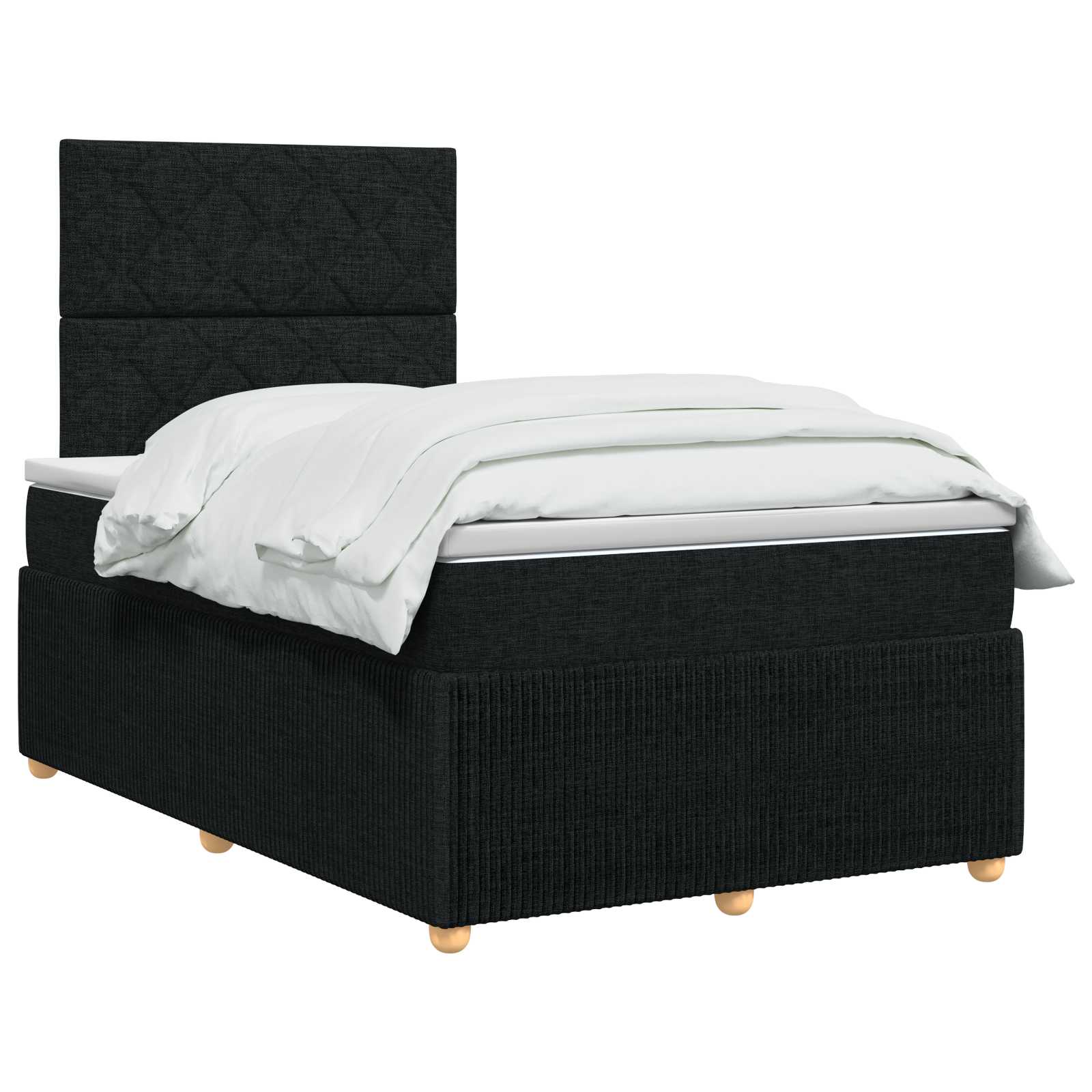 vidaXL Łóżko z box spring LED z materacem Czarny 120 x 190 cm tkanina