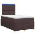 vidaXL Łóżko z box spring LED z materacem Ciemny brąz 120 x 190 cm