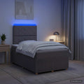 vidaXL Łóżko z box spring LED z materacem Ciemnoszary 120 x 190 cm