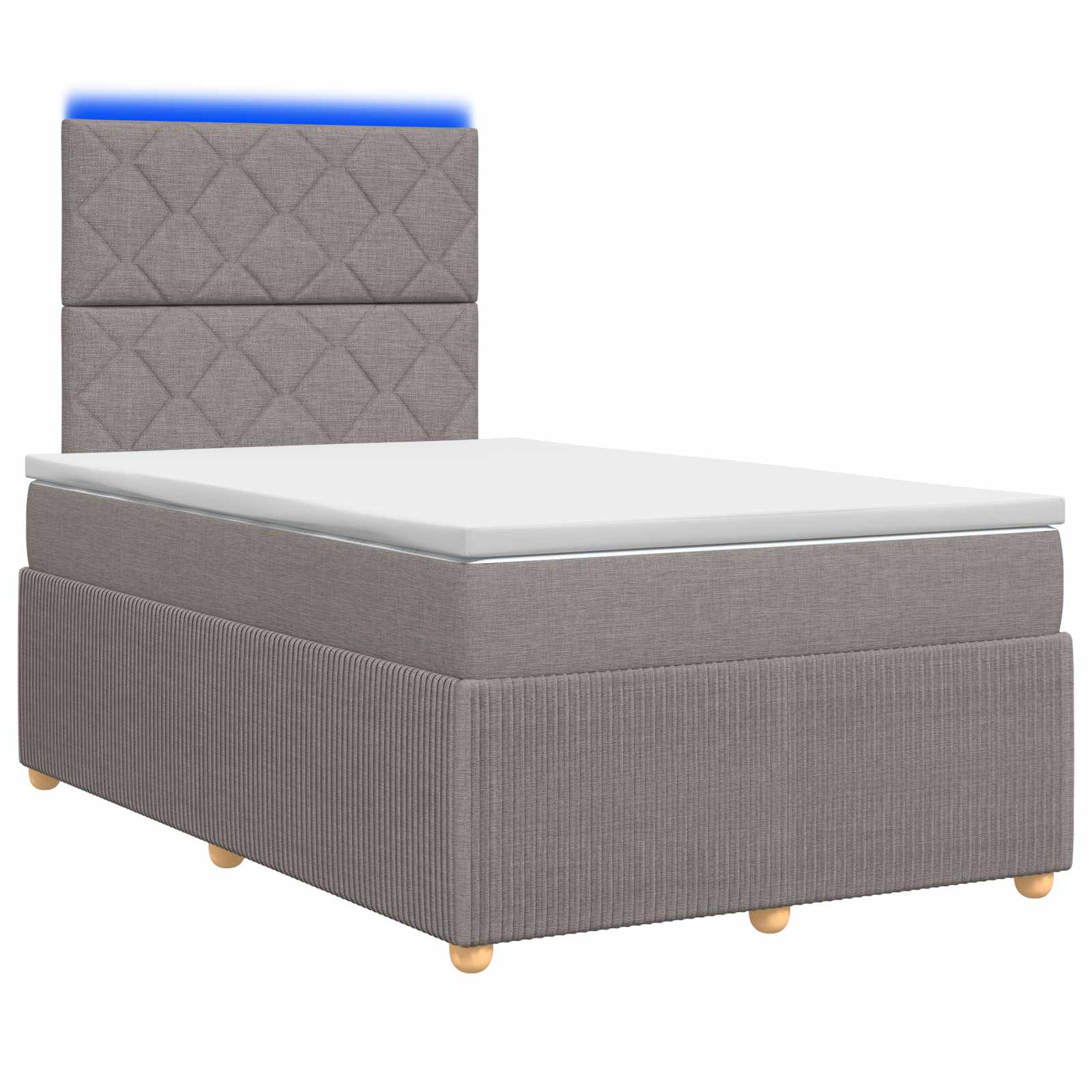 vidaXL Łóżko z box spring LED z materacem Ciemnoszary 120 x 190 cm