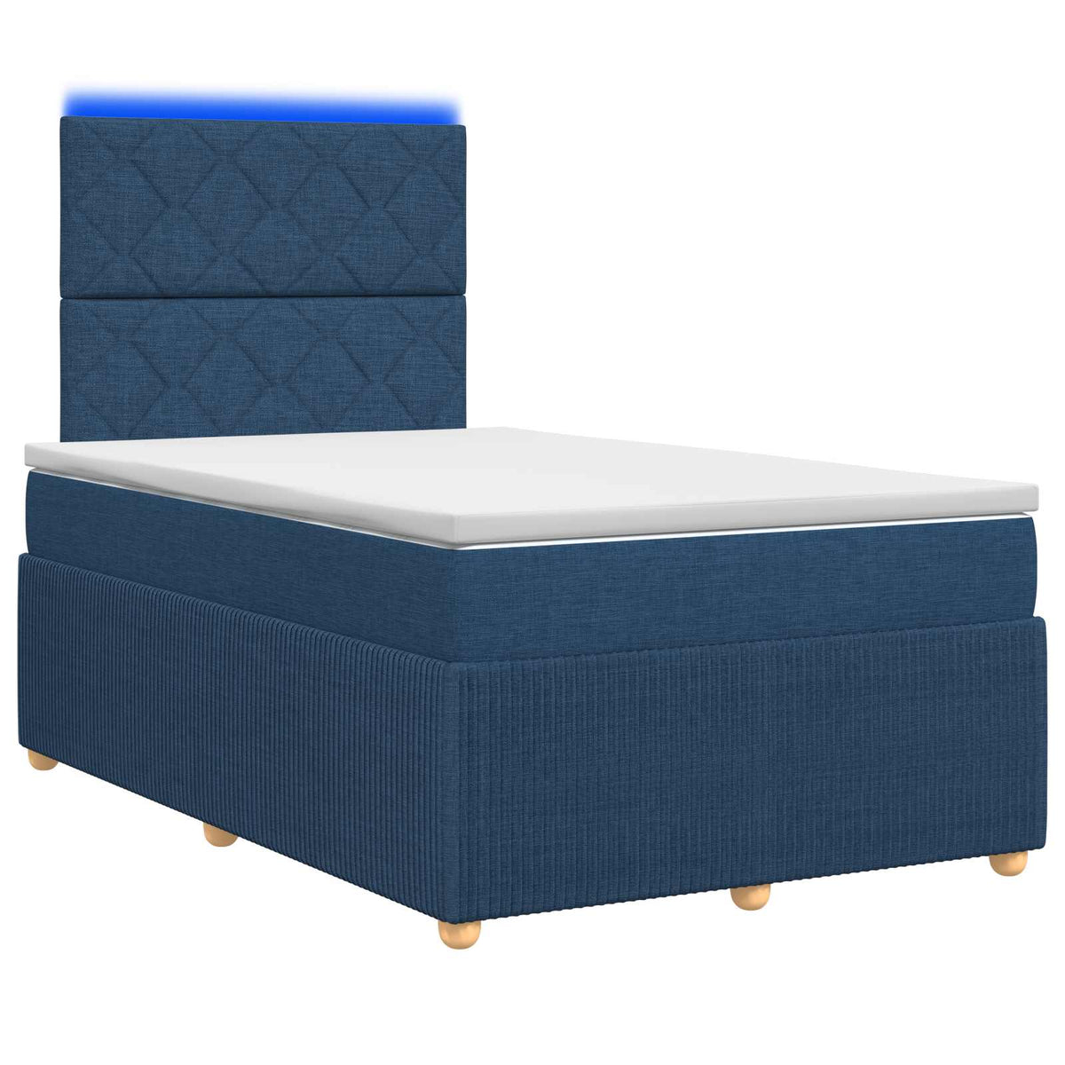 vidaXL Łóżko z box spring LED z materacem niebieski 120 x 190 cm