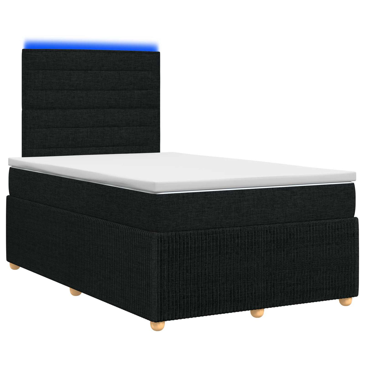 vidaXL Łóżko z box spring LED z materacem Czarny 120 x 200 cm tkanina