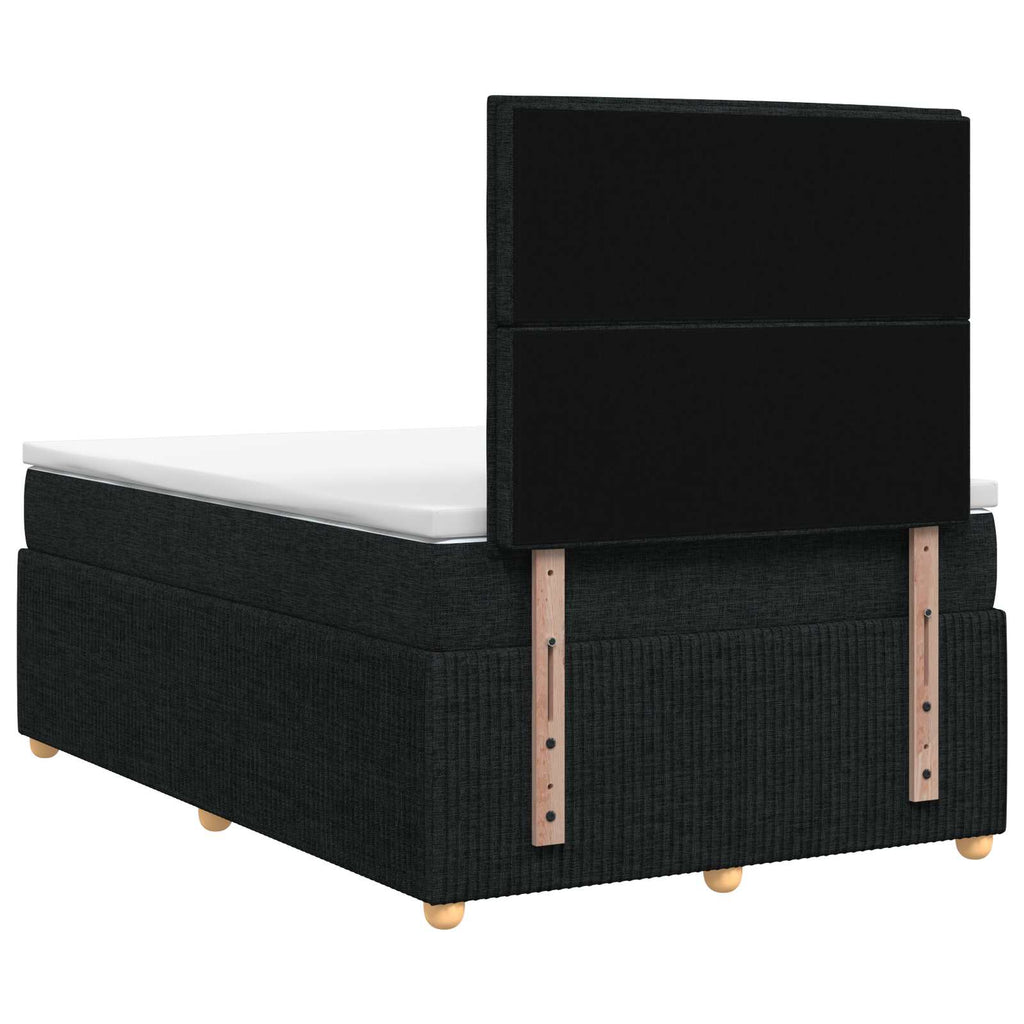 vidaXL Łóżko z box spring LED z materacem Czarny 120 x 200 cm tkanina