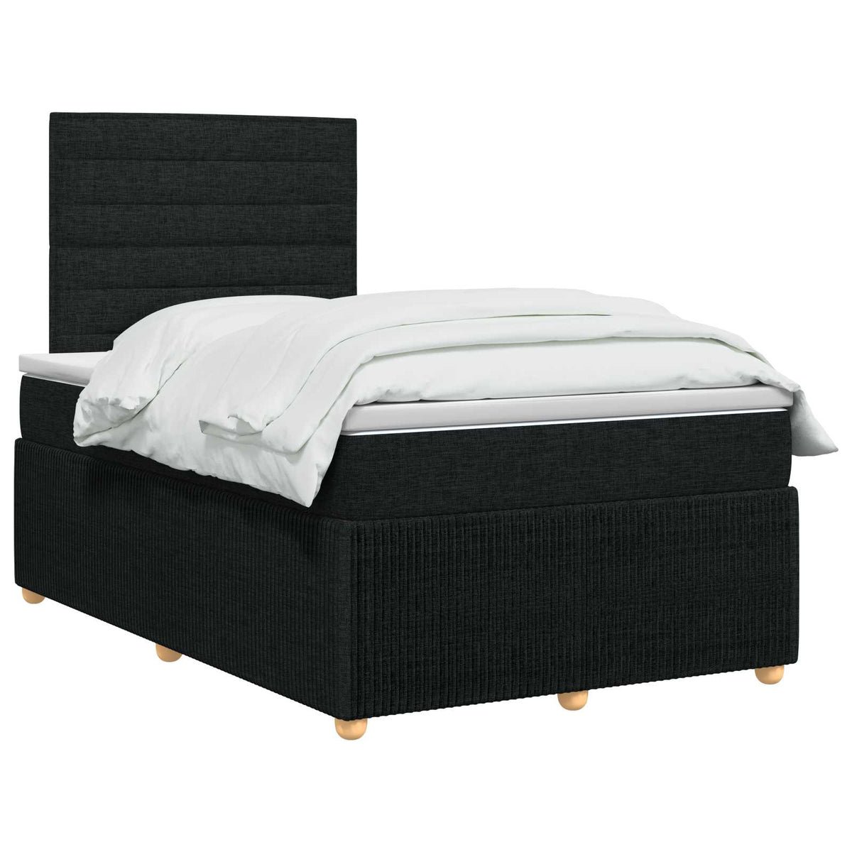 vidaXL Łóżko z box spring LED z materacem Czarny 120 x 200 cm tkanina