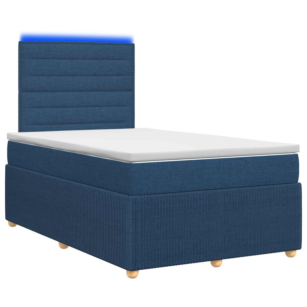 vidaXL Łóżko z box spring LED z materacem niebieski 120 x 200 cm