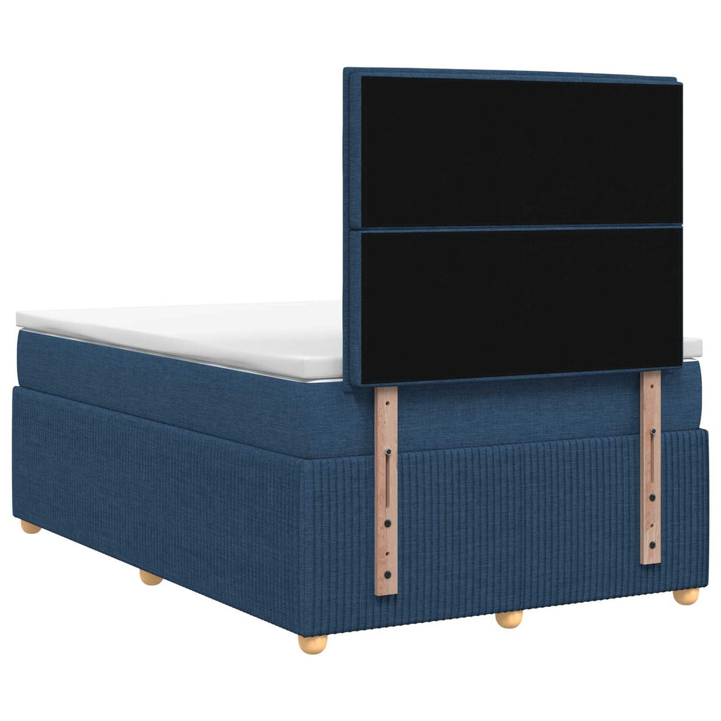 vidaXL Łóżko z box spring LED z materacem niebieski 120 x 200 cm