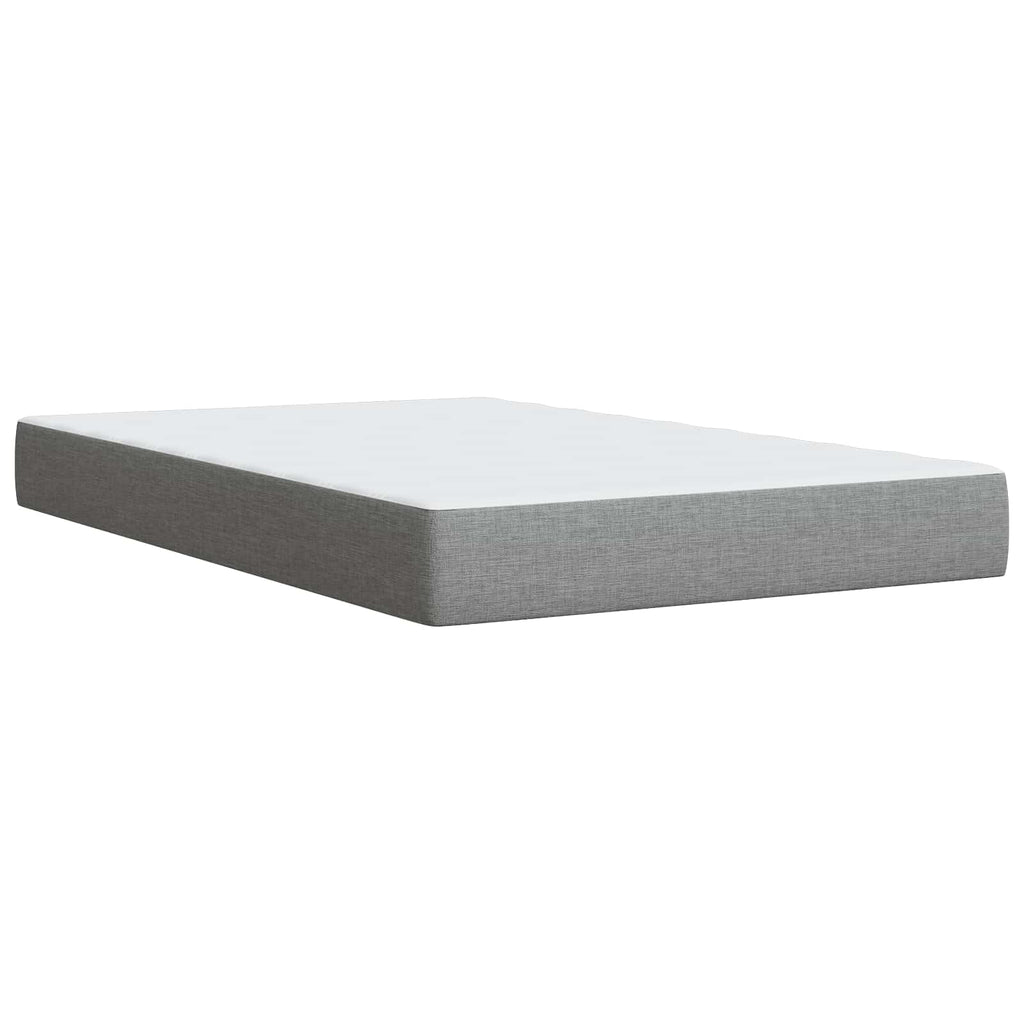 vidaXL Łóżko z box spring LED z materacem jasnoszary 120 x 200 cm