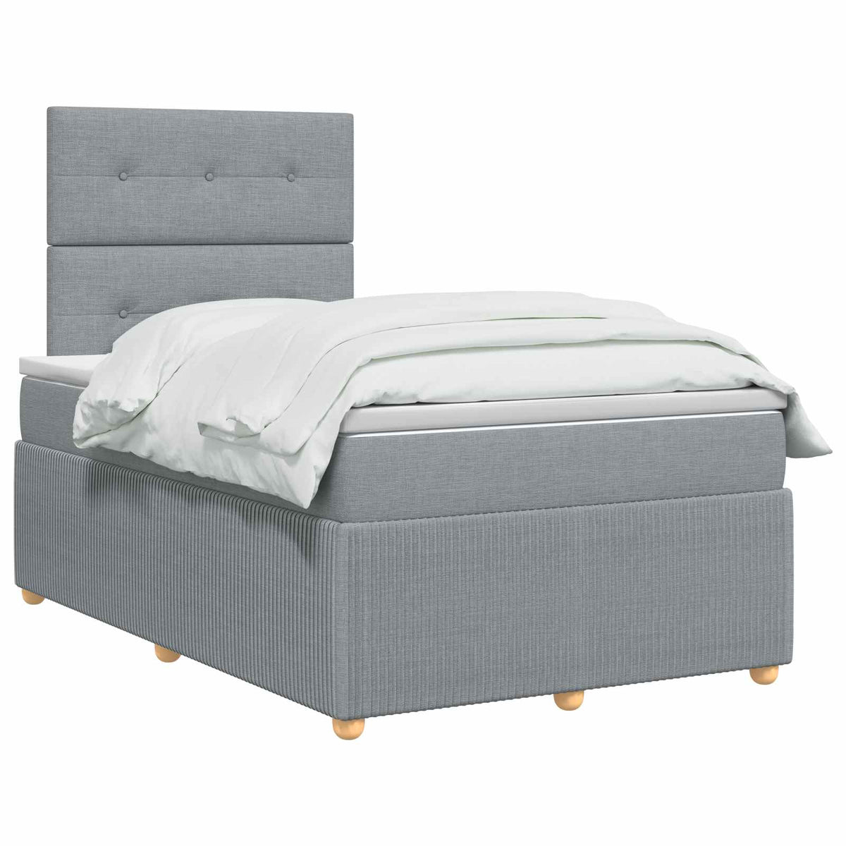 vidaXL Łóżko z box spring LED z materacem jasnoszary 120 x 200 cm